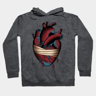 Broken Heart Traditional Tattoo Flash Hoodie